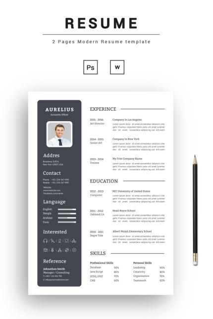 Template #68262 Resume Template Webdesign Template - Logo template Preview