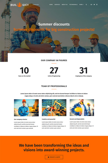 Template #68294 Design Construction Webdesign Template - Logo template Preview