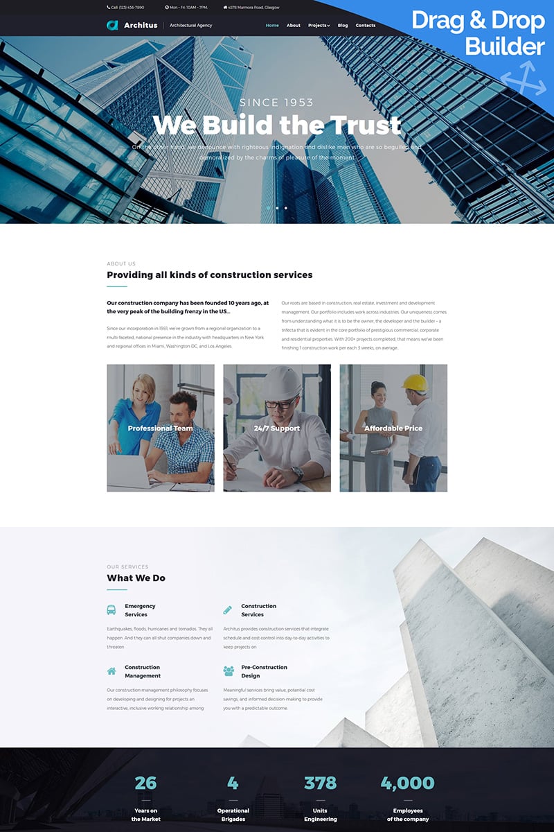 Architus - Construction Services Moto CMS 3 Template - screenshot