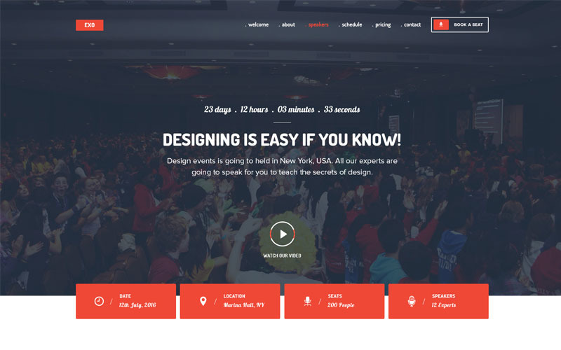 EXO | Event Landing Page Template