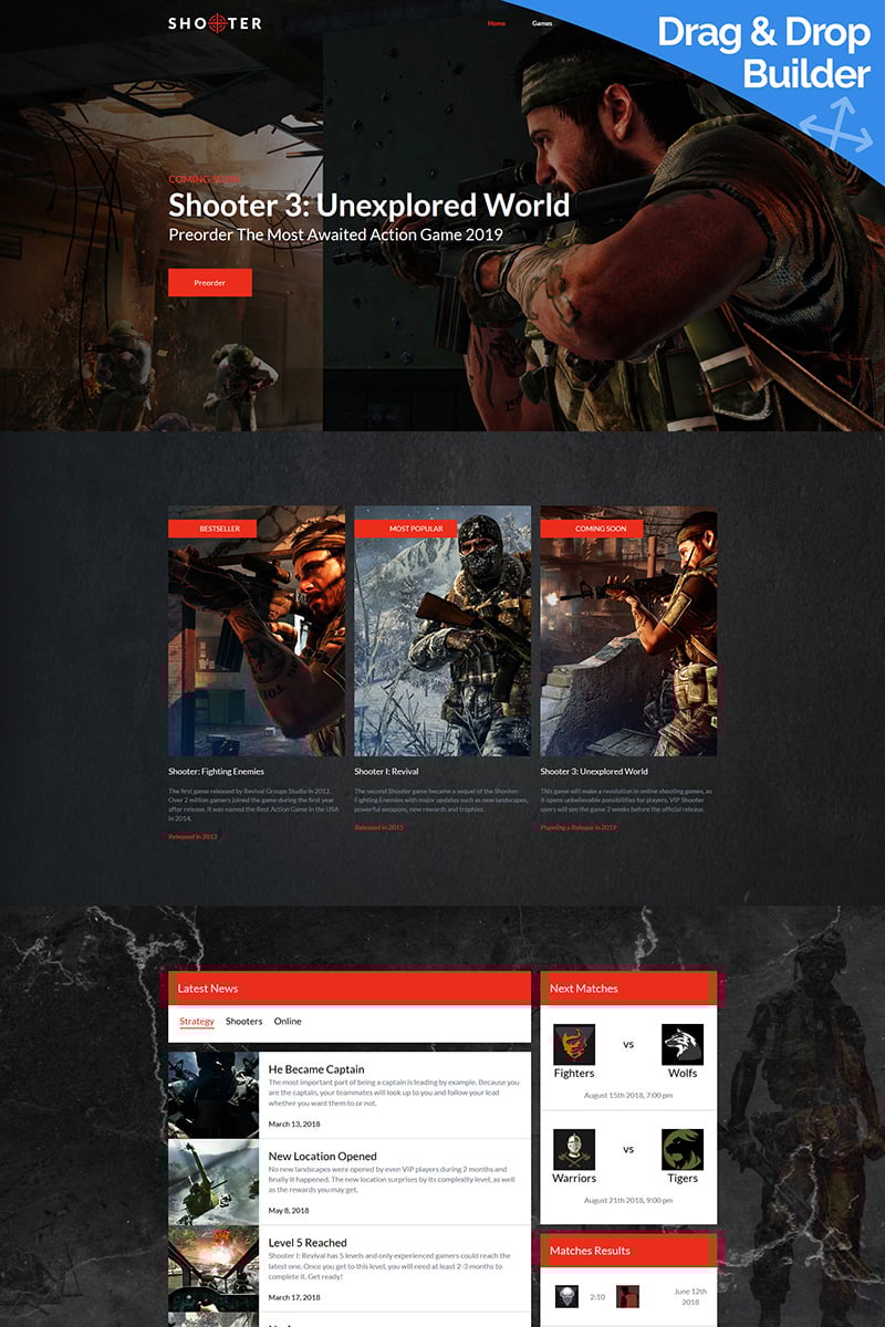 Gaming Premium Moto CMS 3 Template