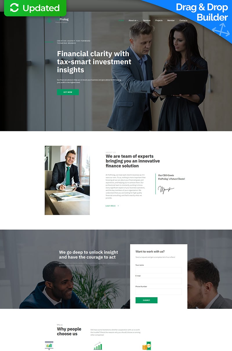 Plantilla Moto CMS 3 "Financial Advisor Premium" #68206 - captura de pantalla