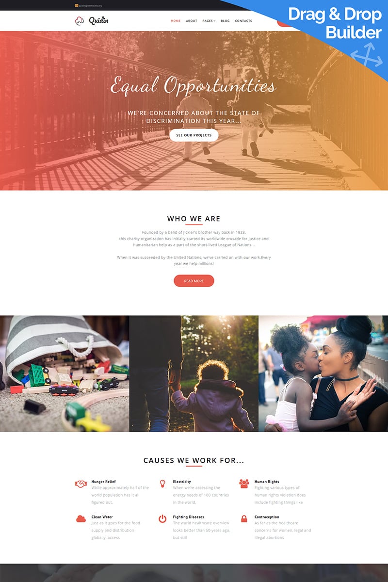 Quidin - Charity Fully Moto CMS 3 Template - screenshot