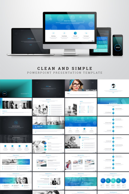 Template #68318 Simple Powerpoint Webdesign Template - Logo template Preview