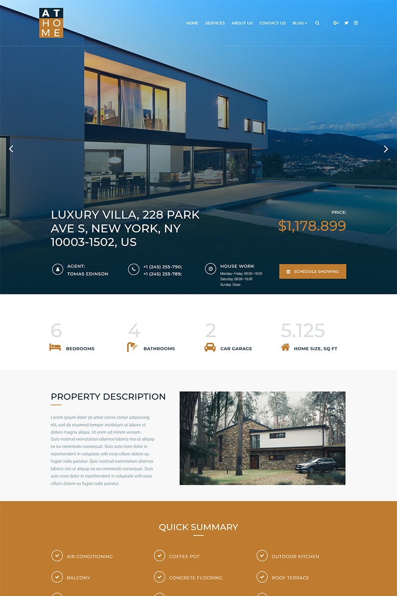 At Home - Real Estate Elementor WordPress Theme - screenshot