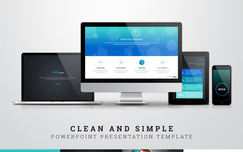 Clean and simple presentation special topic PowerPoint template PowerPoint Template