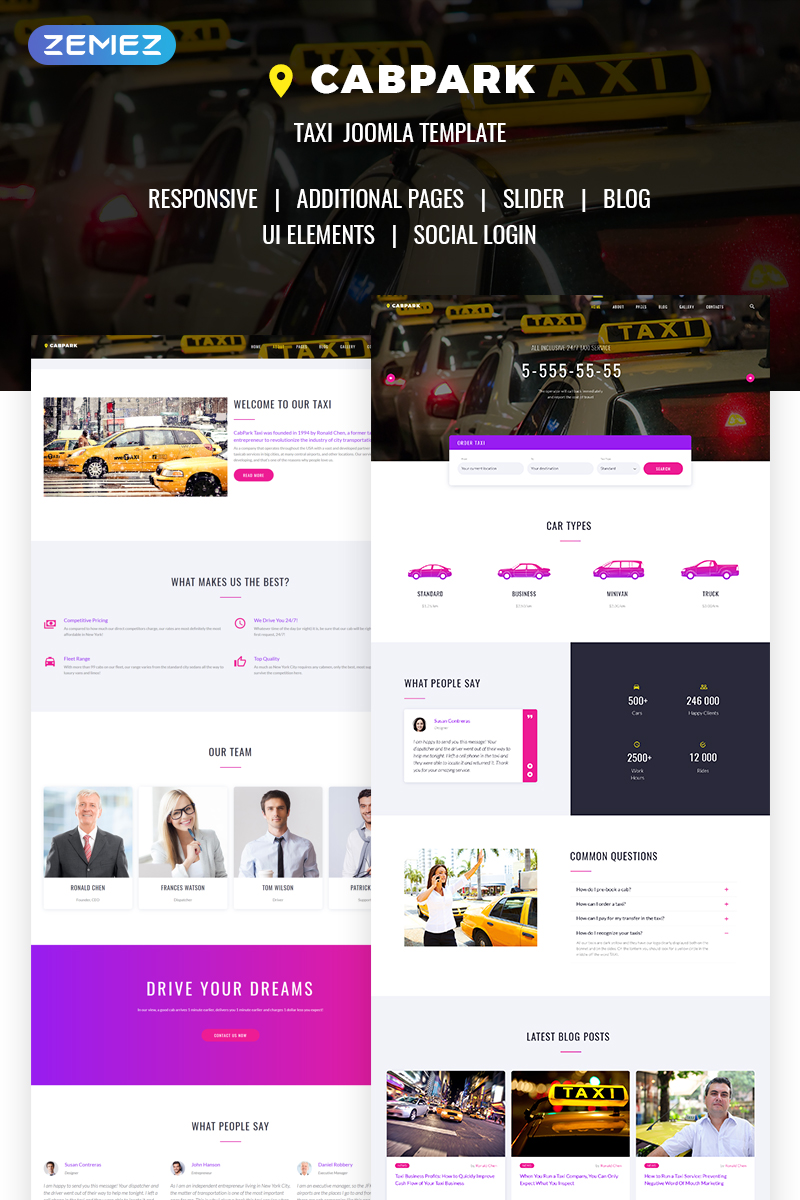 Plantilla Joomla "Cabpark - Fancy Taxi Service" #68313 - captura de pantalla