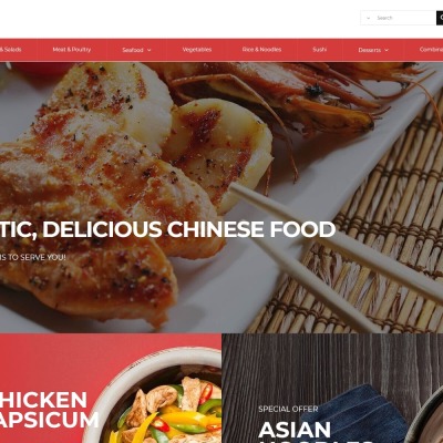 Responsywny szablon PrestaShop #68355 na temat: restauracja chińska