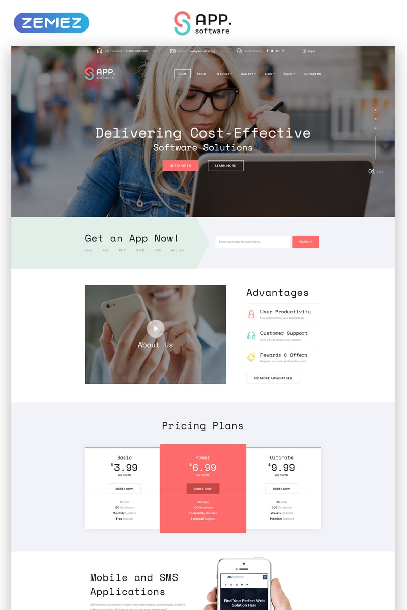 Sapp Software - Cool App Developing Complany Multipage HTML Template Web №68305 - screenshot