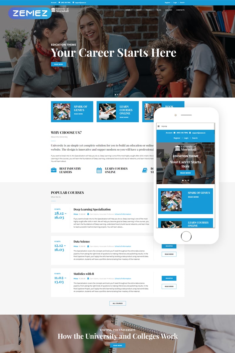 "University of Stormhall - University Responsive" thème Joomla adaptatif #68336