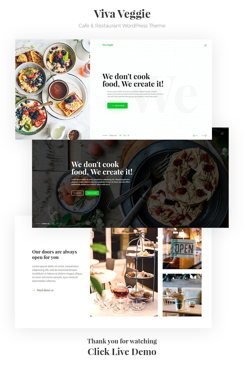 Viva Veggie - Cafe & Restaurant WordPress Theme - screenshot