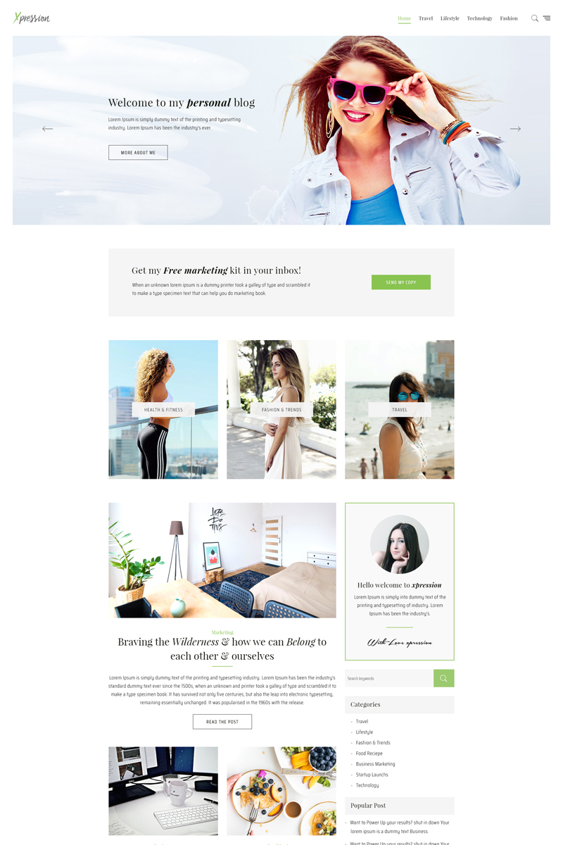 xPression - Minimal Blog WordPress Theme - screenshot
