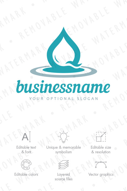 Template #68457 Wave Water Webdesign Template - Logo template Preview