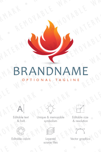 Template #68474 Hot Leaf Webdesign Template - Logo template Preview