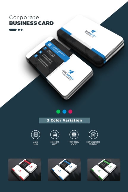 Template #68491 Business Card Webdesign Template - Logo template Preview