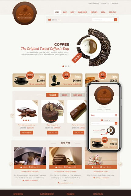 Template #68498 Chocolate Cake Webdesign Template - Logo template Preview