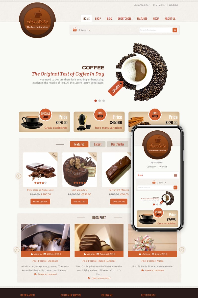Chocolate - Cake Store WooCommerce Theme