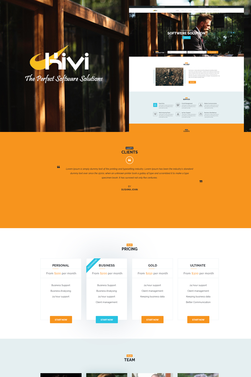 KIVI - The Perfect Software Solutions PSD Template