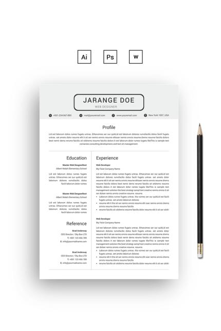 Template #68578 Resume Template Webdesign Template - Logo template Preview