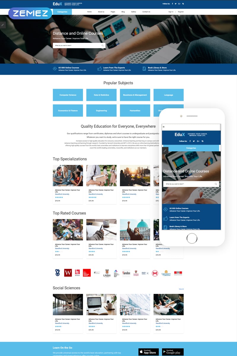 EduX Online Courses Joomla Template 68547