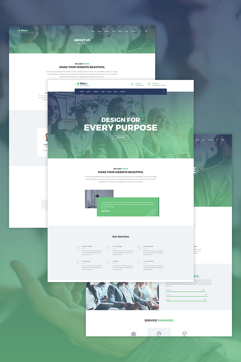 Responzivní WordPress motiv "Profe - corporate" #68558