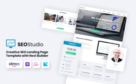 SEO Studio - Consulting HTML with Novi Builder Landing Page Template