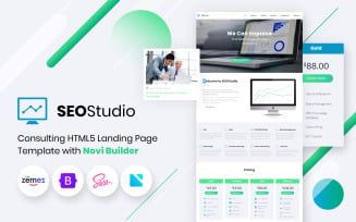 SEO Studio - Consulting HTML with Novi Builder Landing Page Template