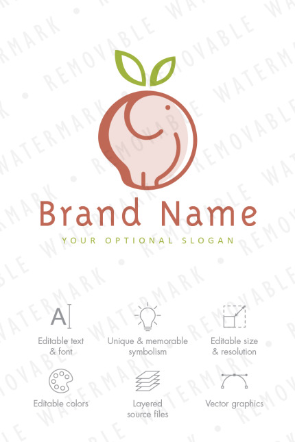 Template #68629 Elephant Fruit Webdesign Template - Logo template Preview