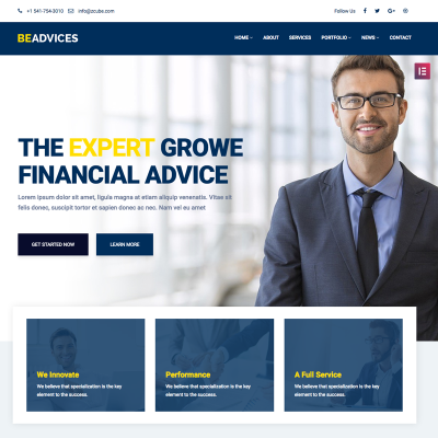 WordPress Theme namens Beadvicese - Business and Financial WordPress Theme