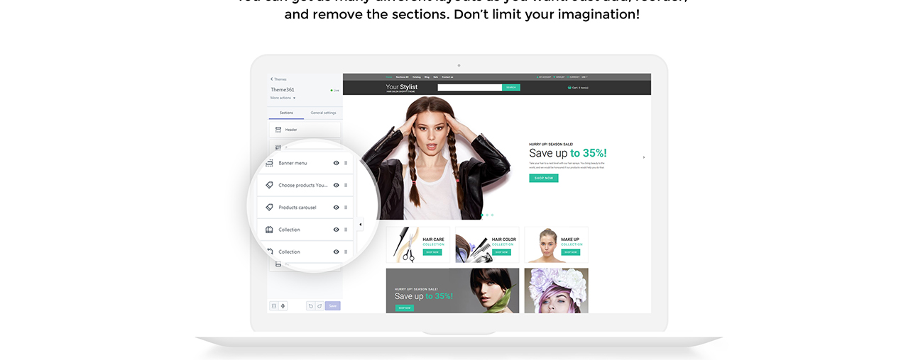 парикмахерская shopify тема