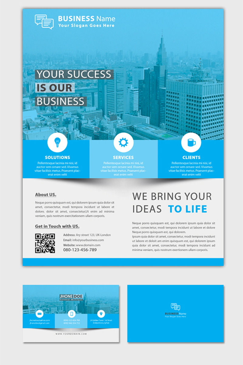 Business Flyer with Business Card Corporate Identity ...