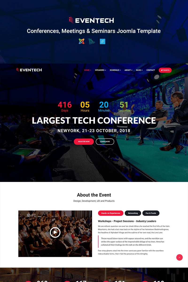 Eventech - Conference & Event Joomla Template - screenshot