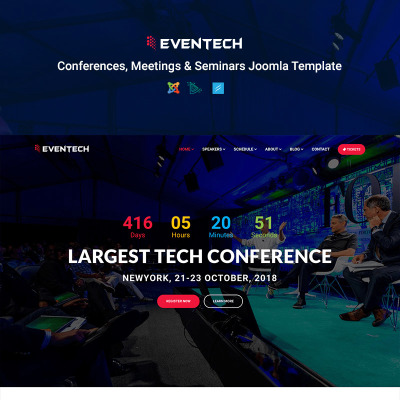 "Eventech - Conference & Event" thème Joomla Bootstrap #68635
