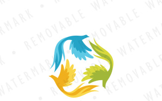 Mythic Bird Triad Logo Template