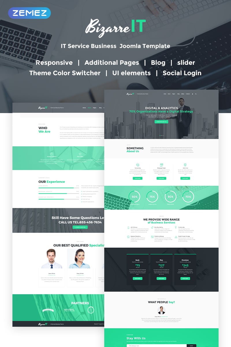 Plantilla Joomla "Bizarre IT - Responsive IT Company" #68671 - captura de pantalla