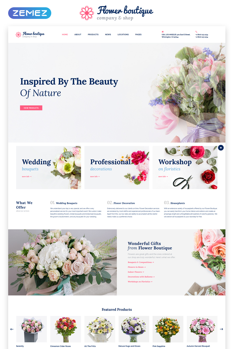 Responsive Flower Boutique Multipage HTML5 Web Sitesi #68654