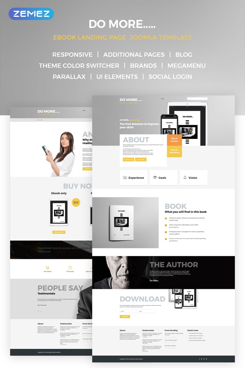 Reszponzív eBook Landing Page Joomla sablon 68668 - képernyőkép
