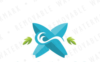 Tidal Wave Surfing Logo Template