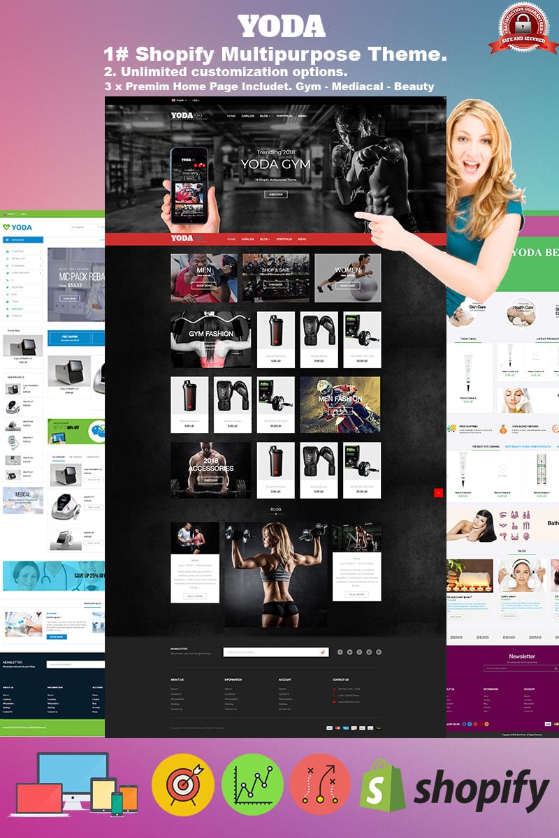 Yoda Gym Sports Shopify Theme - screenshot