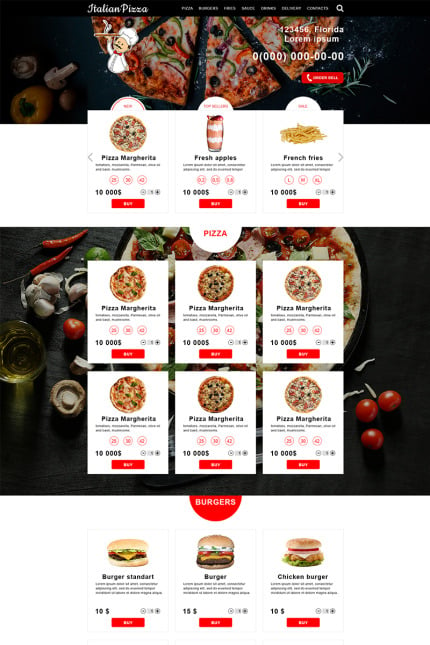 Template #68703 Food Pizza Webdesign Template - Logo template Preview