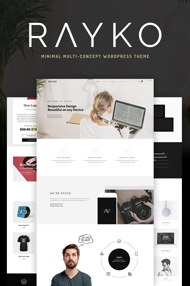 "Rayko - Minimal Multi-Concept" WPML Ready WooCommerce Thema №68766 - screenshot
