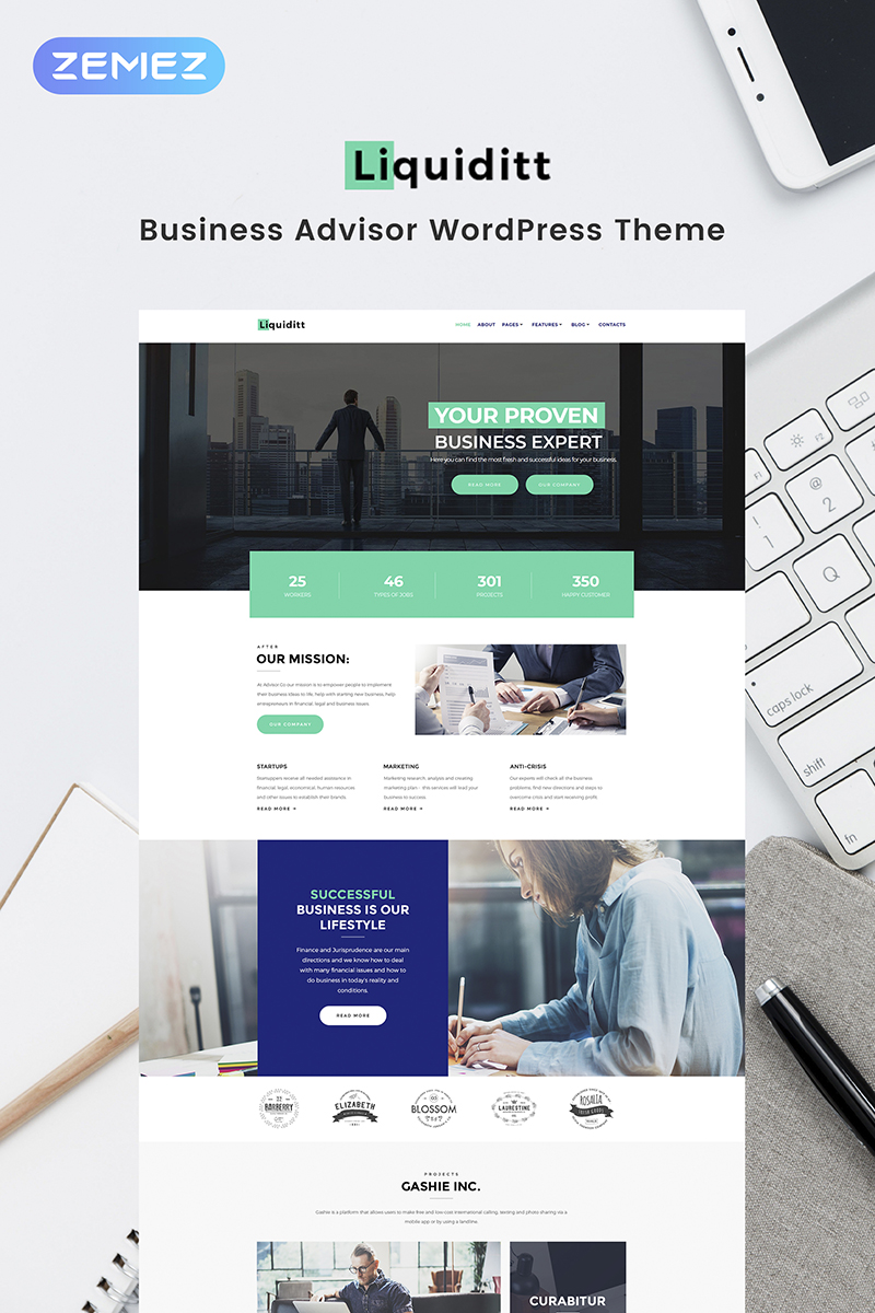 Tema De WordPress "Liquiditt - Business Consulting Elementor" #68712 - captura de pantalla