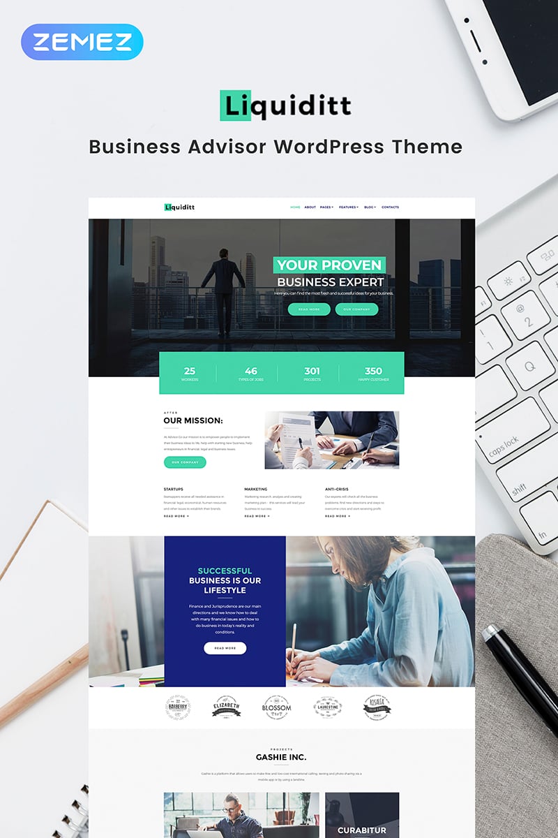 WordPress Theme namens "Liquiditt - Business Consulting Elementor" #68712 - Screenshot