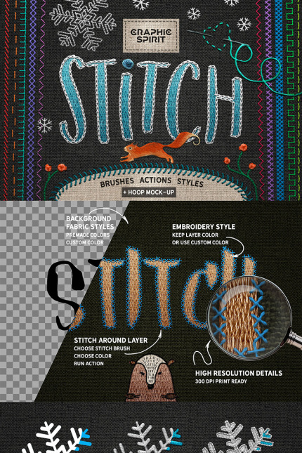 Kit Graphique #68850 Stitch Brush Web Design - Logo template Preview