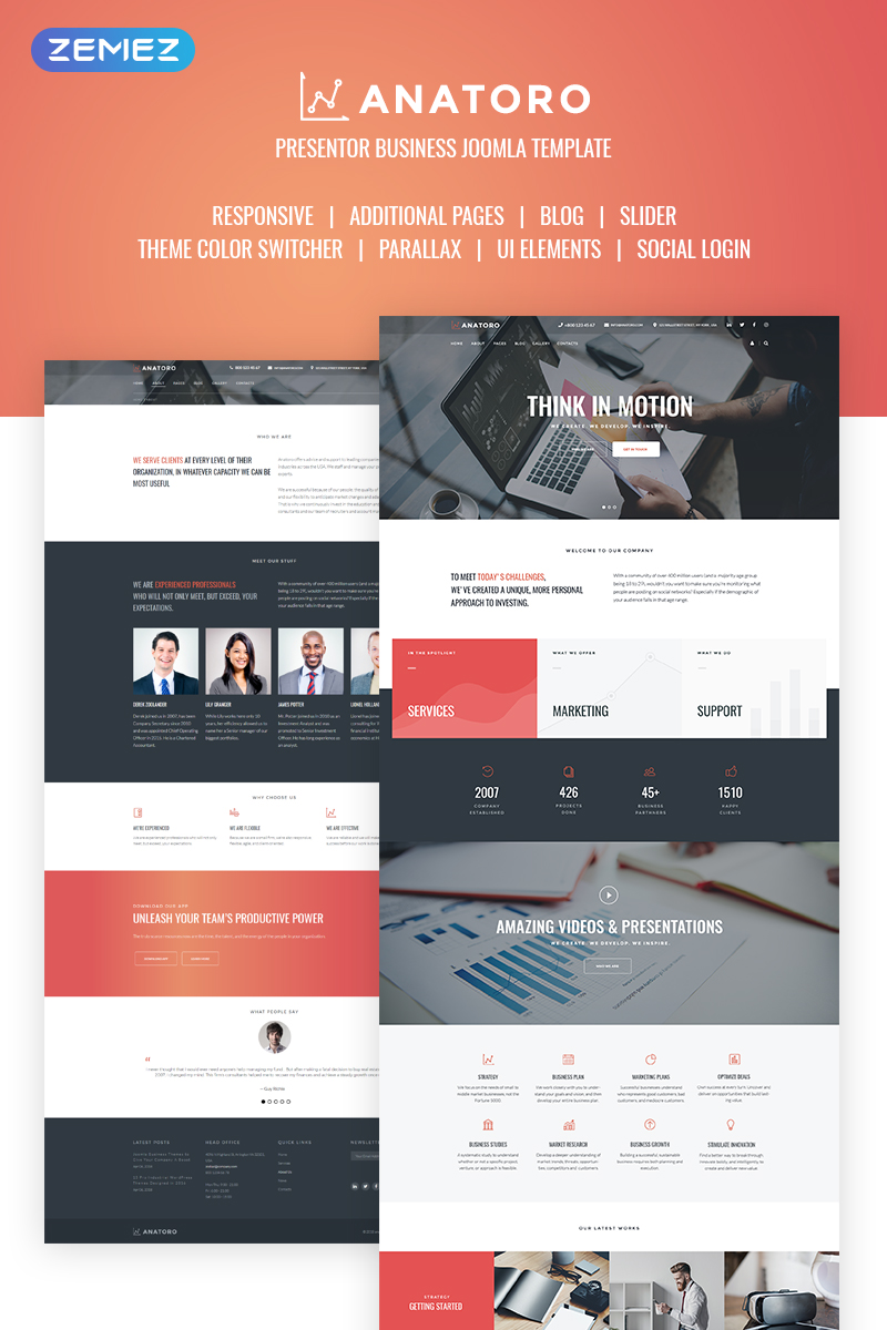 "Anatoro - Consulting IT & Presentor Sleek Business" - адаптивний Joomla шаблон №68827