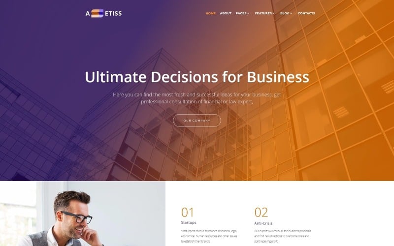 Assetiss - Modern Business Advisor WordPress Elementor Theme WordPress Theme