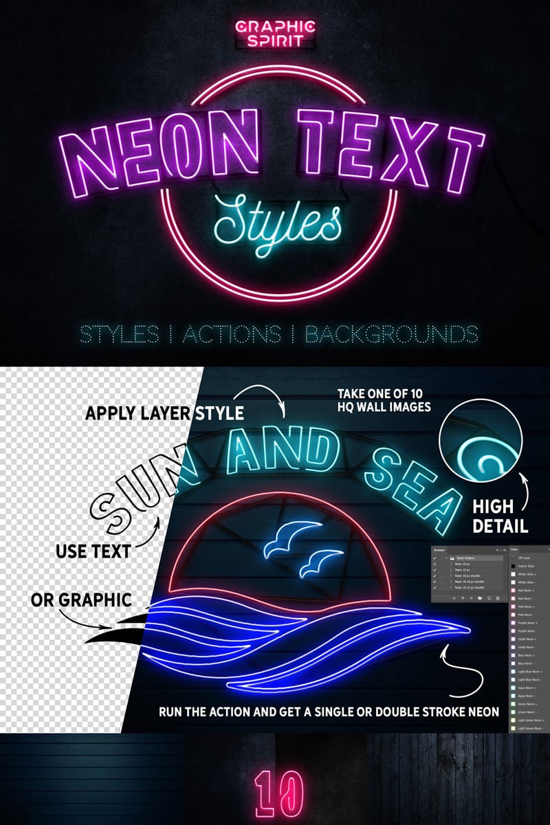 Neon Text Layer Styles & Extras №68831 - скриншот