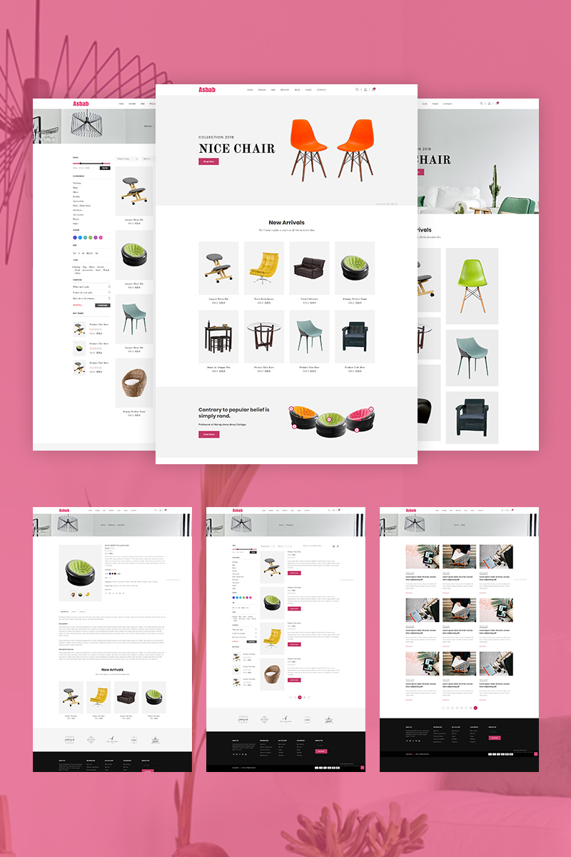 Responsywny szablon strony www Asbab - eCommerce #68847 - zrzut ekranu