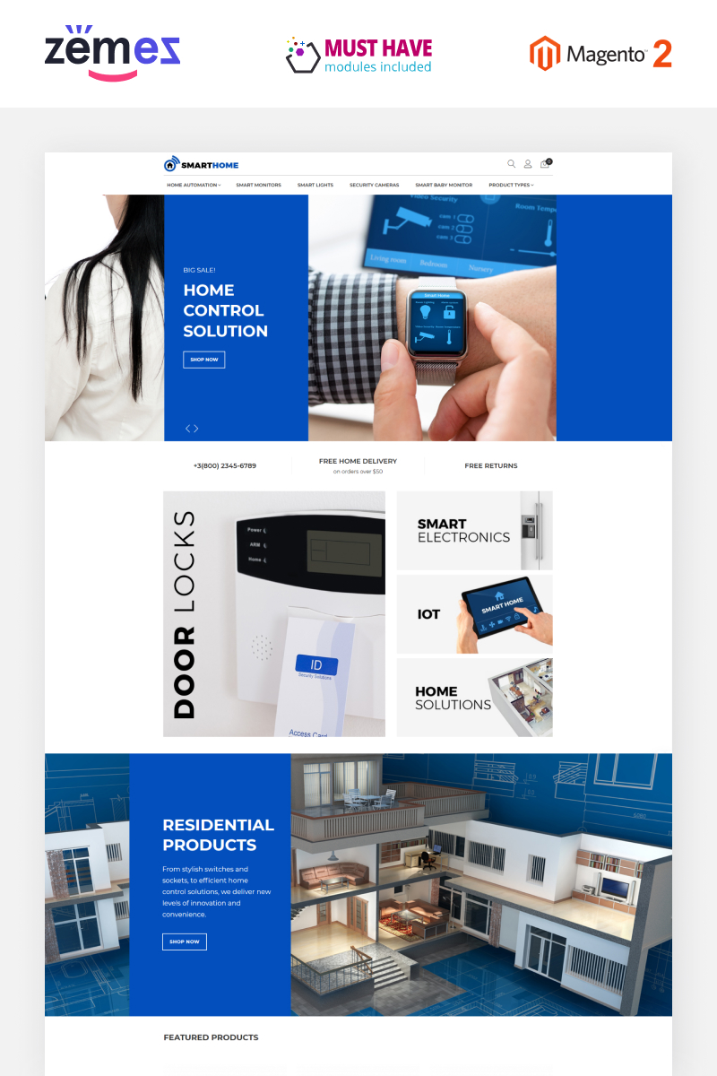 Responzivní Magento motiv "SmartHome - AMP Home Electronics" #68816