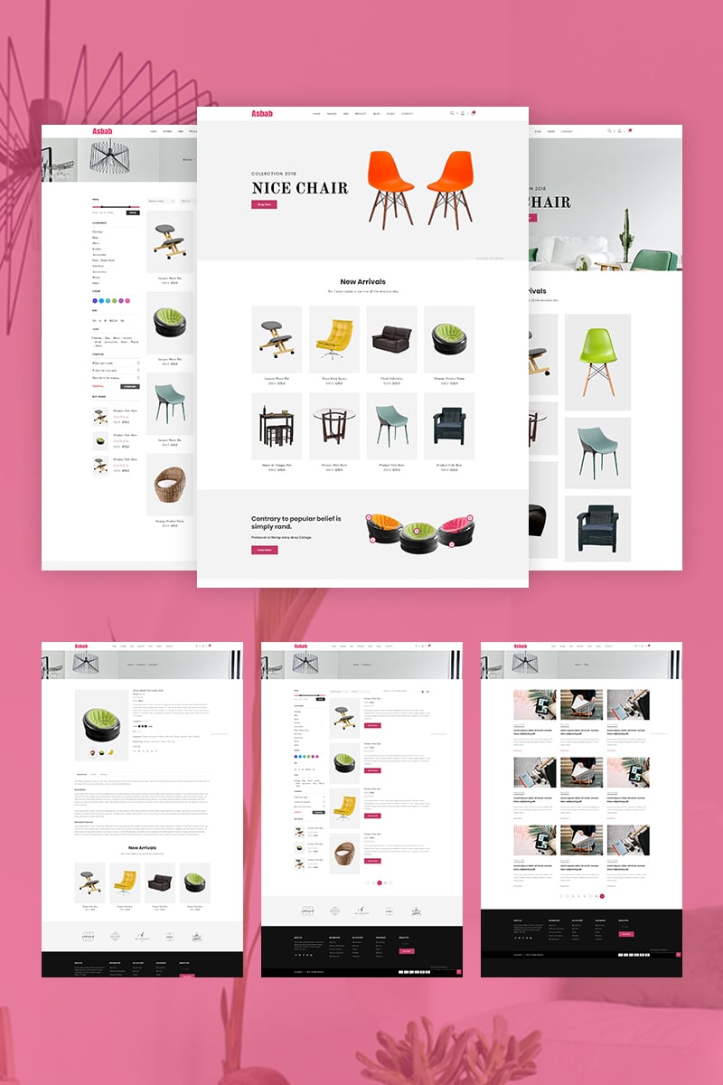 Reszponzív Asbab - eCommerce Weboldal sablon 68847 - képernyőkép